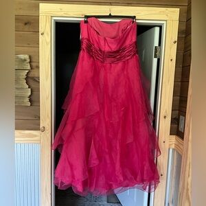 Fuschia formal, size 20, Davids bridal, strapless